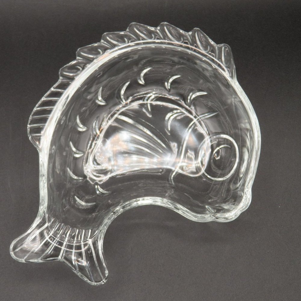 Glass Leaping Fish Shaped Candy Nuts Bowl Trinket Dish Studio Nova by Mikasa